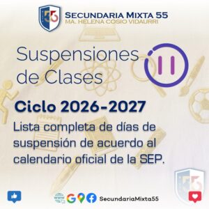Días de Suspensión de Clases en el Ciclo Escolar 2026-2027